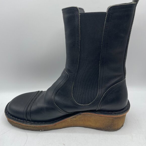 Swedish Hasbeens Women's Leather Crepe Sole Chelsea Boots Size Eu 41 Us 10 Italy - Picture 4 of 10